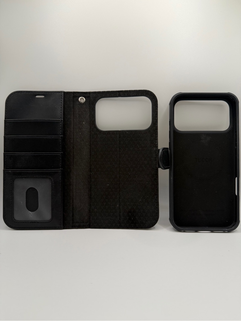 Black TUCCI 2-in-1 Detachable Wallet Case for iPhone 17 Pro Max 6.9"